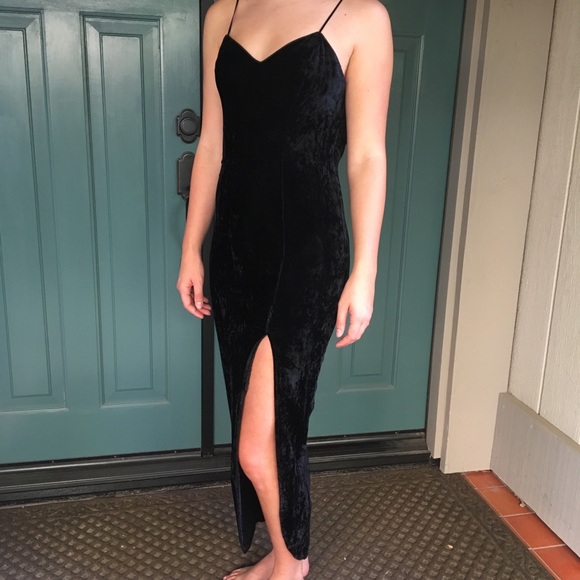 Roberta Dresses & Skirts - Roberta Vintage Crushed Velvet Dress with Slit